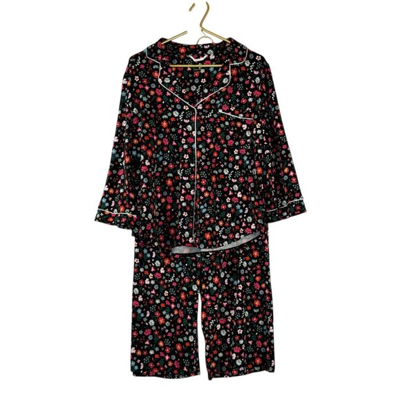 NEVER WORN Kate Spade New York Floral Pajama Set 3/4 Length Women’s L NEW - Picture 3 of 12